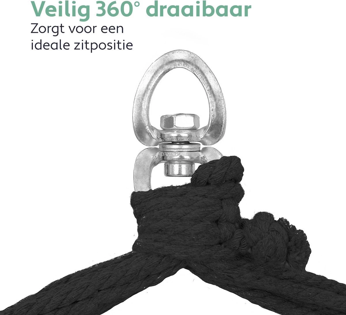 Vita5 XXL Hangstoel | Binnen&Buiten Hangnest | Incl. 2 Kussens En Boekenvak | Volwassenen&Kinderen | Hangmatstoel Tot 225kg | Donkergroen 9 Vita5 XXL Hangstoel | Binnen&Buiten Hangnest | Incl. 2 Kussens En Boekenvak | Volwassenen&Kinderen | Hangmatstoel Tot 225kg | Donkergroen - Afbeelding 9