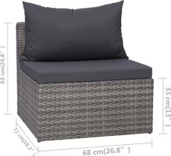 VidaXL 3-delige Loungeset Met Kussens Poly Rattan Grijs 9 VidaXL 3-delige Loungeset Met Kussens Poly Rattan Grijs -Tuinmeubel Winkel 1200x1095