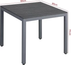 Tuinset 4 + 1 Klapstoelen Tuintafel – Aluminium 80x80cm - Grijs -Tuinmeubel Winkel 1200x1102 2