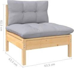 VidaXL 3-delige Loungeset Met Grijze Kussens Massief Grenenhout -Tuinmeubel Winkel 1200x1105 1