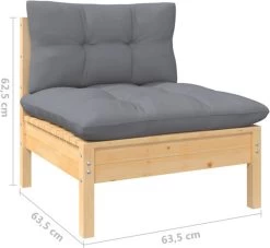 VidaXL 3-delige Loungeset Met Grijze Kussens Massief Grenenhout -Tuinmeubel Winkel 1200x1105 2