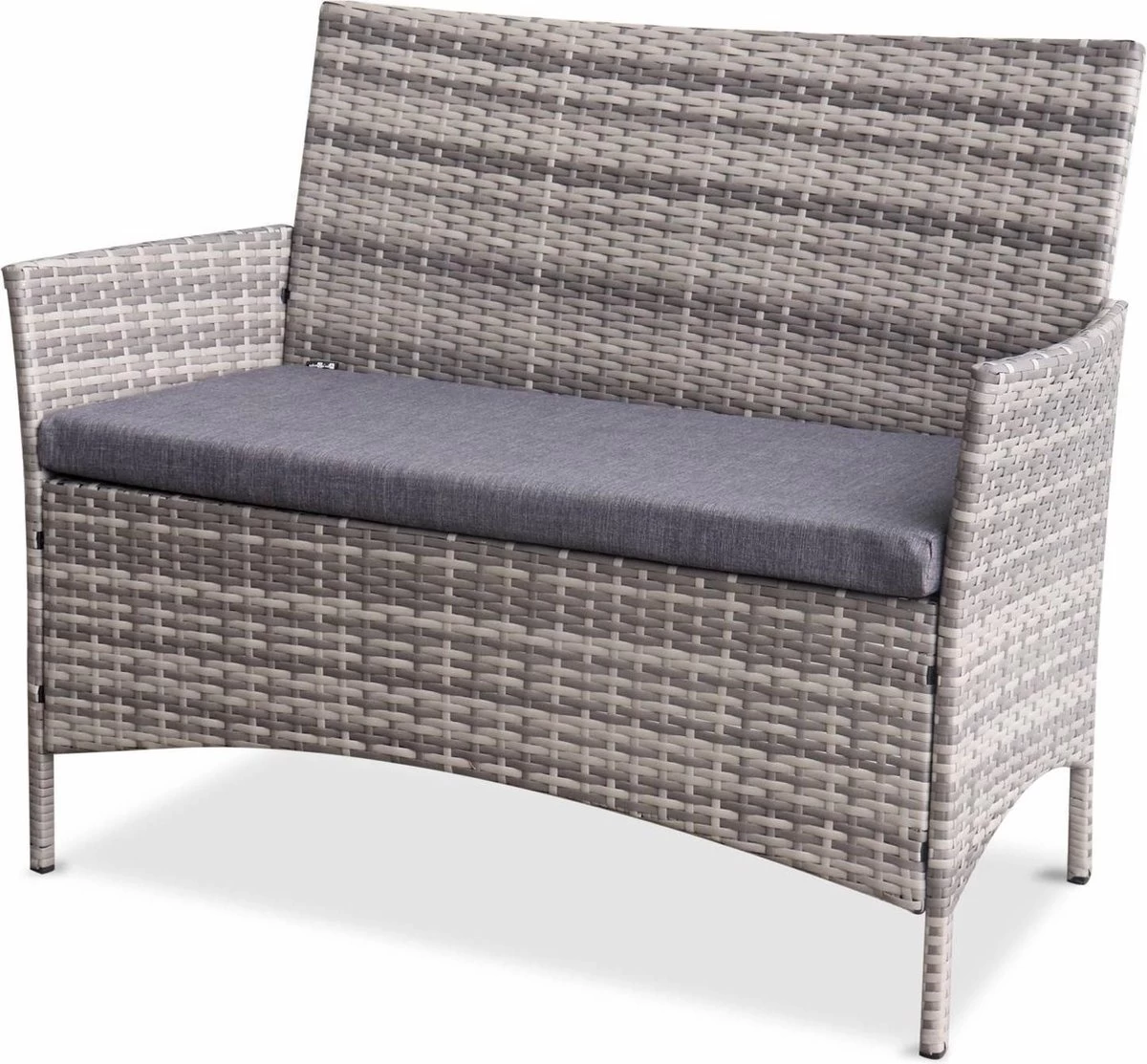 Alice's Garden Loungeset Moltès - 4 Plaatsen - Wicker - Kleine Set - Tinten Grijs/grijs 5 Alice's Garden Loungeset Moltès - 4 Plaatsen - Wicker - Kleine Set - Tinten Grijs/grijs - Afbeelding 5