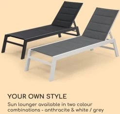 Blumfeldt Renazzo Lounge Ligstoel - Ligbed Voor De Tuin - Aluminium Tuinstoel - 6 Standen - Waterafstotend - Bekleding Van 70 % Pvc En 30 % Polyetheen - Grijs -Tuinmeubel Winkel 1200x1137 2