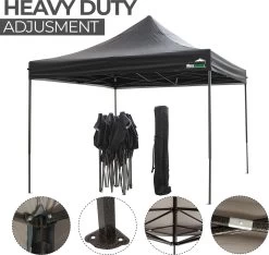 MaxxGarden Easy-up Partytent - 3x3m - Standaard - Waterdicht - Opvouwbaar - Inclusief Draagtas - Zwart -Tuinmeubel Winkel 1200x1137 3