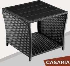 Casaria Polyrattan Bijzettafel - WPC Tafelblad 45x45x40cm – Zwart -Tuinmeubel Winkel 1200x1138 2