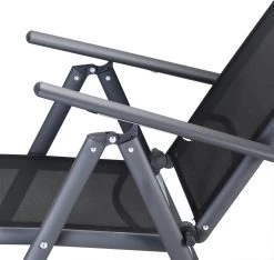 Tuinset 4 + 1 Klapstoelen Tuintafel – Aluminium 80x80cm - Grijs -Tuinmeubel Winkel 1200x1138 4