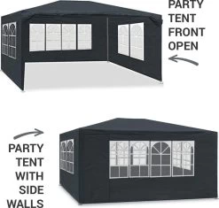 MaxxGarden Partytent - Paviljoen - 3x4m - Incl. Zijwanden - Waterdicht - Antraciet -Tuinmeubel Winkel 1200x1142 3