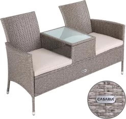 Casaria Tuinbank Polyrattan - 2-Zits Incl.Tafel - Weerbestendig Beige 14 Casaria Tuinbank Polyrattan - 2-Zits Incl.Tafel - Weerbestendig Beige -Tuinmeubel Winkel 1200x1142 4