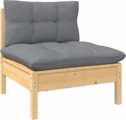 VidaXL 3-delige Loungeset Met Grijze Kussens Massief Grenenhout -Tuinmeubel Winkel 1200x1148 1