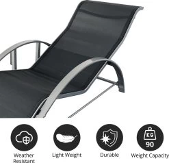 MaxxGarden Ligbed Set - 2 Stuks Zwart - Met Tafel - Sun Loungers - Loungebed -Tuinmeubel Winkel 1200x1155 1