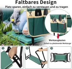 Uten - Kniebankje Tuin - Knie Steun - Tuinkruk Inklapbaar - Kniesteun Tuinieren - Kniekussen - Tot 150 Kg - Groen -Tuinmeubel Winkel 1200x1156 3