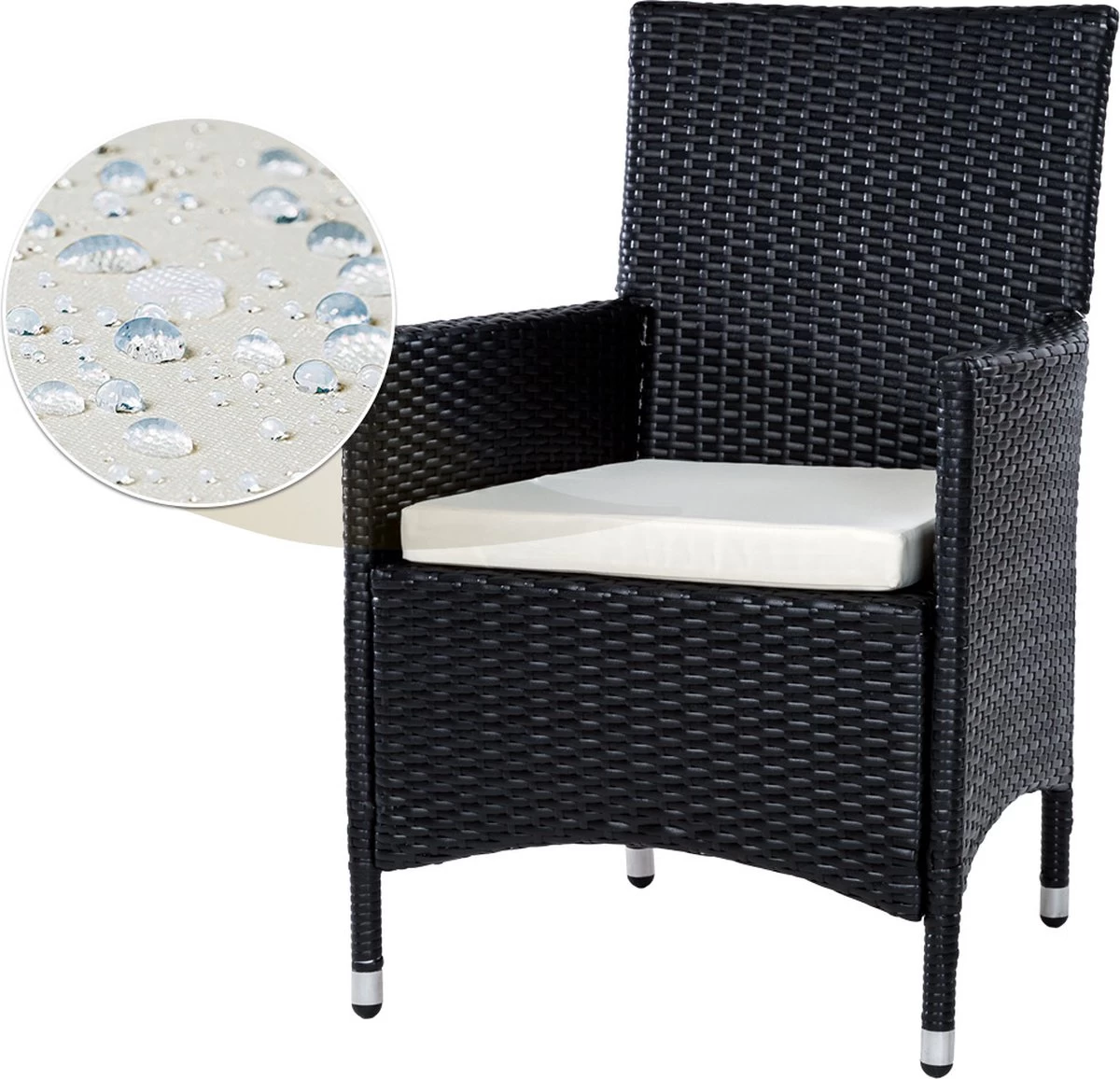 Tectake - Tuinmeubelset - 8 Persoons - Zwart 2 Tectake - Tuinmeubelset - 8 Persoons - Zwart - Afbeelding 2