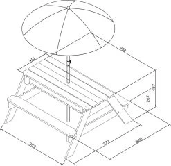 AXI Nick Zand & Water Picknicktafel In Antraciet/Bruin - Parasol Blauw/Wit - Picknick Tafel Voor Kinderen Van Hout -Tuinmeubel Winkel 1200x1159