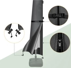 Kingsleeve Parasolhoes Tot Ø 330cm - Weerbestendig Robuust - Grijs -Tuinmeubel Winkel 1200x1163 1