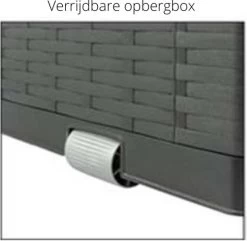 Verrijdbare Tuinkussen Opbergbox - Rattan Look - Zwart - 350 Liter -Tuinmeubel Winkel 1200x1173 2