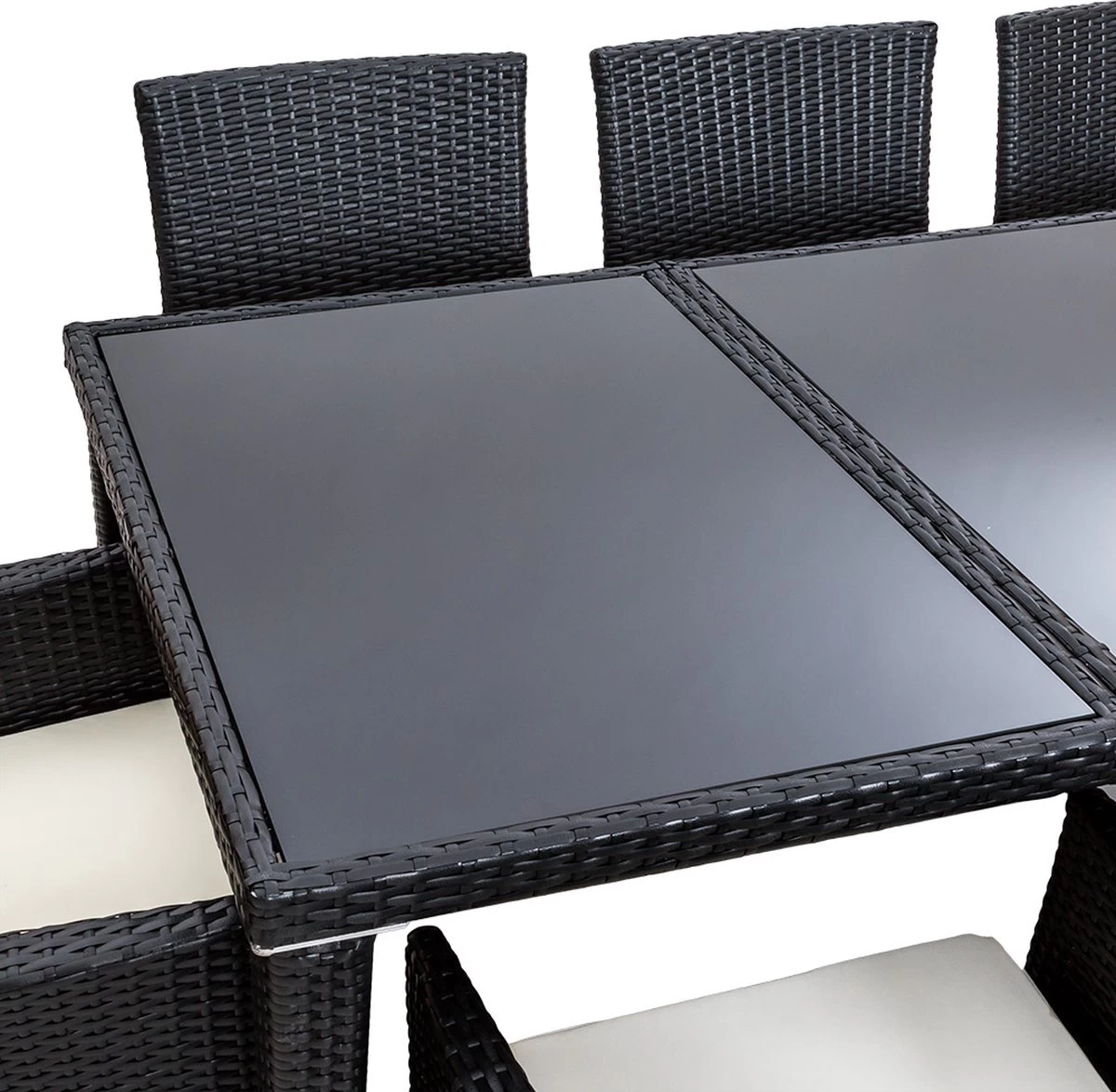 Tectake - Tuinmeubelset - 8 Persoons - Zwart 3 Tectake - Tuinmeubelset - 8 Persoons - Zwart - Afbeelding 3