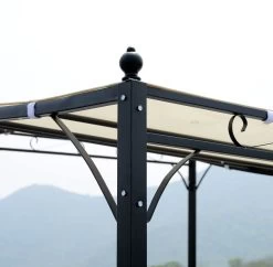 Outsunny Pergola Partytent Paviljoen Overkapping Tent Metaal Crème 297x297 Cm 84C-038 -Tuinmeubel Winkel 1200x1175 2