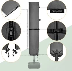 Kingsleeve Parasolhoes Tot Ø 330cm - Weerbestendig Robuust - Grijs -Tuinmeubel Winkel 1200x1181