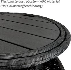 Casaria Polyrattan Zonne-Eiland Ø185cm – Incl. Kussens - Zwart Crème -Tuinmeubel Winkel 1200x1189 6