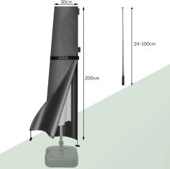 Kingsleeve Parasolhoes Tot Ø 330cm - Weerbestendig Robuust - Grijs -Tuinmeubel Winkel 1200x1191