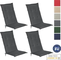 Beautissu Loft HL – Set Van 4 Tuinkussens Hoge Rug 120x50x6 Cm Kussen Grafiet Grijs Tuinstoelkussens Zitkussen Tuinstoel -Tuinmeubel Winkel 1200x1194 5