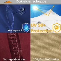 Easy Up Partytent - Partytent - Paviljoen - Partytent Opvouwbaar - Partytent 3x3 - Partytent Met Zijwanden - Inclusief Trolley - Waterdicht - UV 50+ Bescherming - Met Ramen - 16 Kg - Staal - Antraciet - 300 X 300 Cm -Tuinmeubel Winkel 1200x1195 3