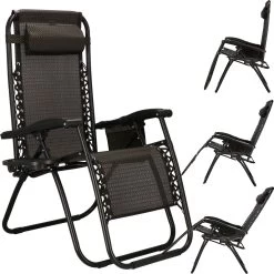 Springos Tuinstoel | Ligstoel | Opvouwbaar | Verstelbaar | Ergonomische Hoofdsteun | Bruin / Zwart -Tuinmeubel Winkel 1200x1198 2