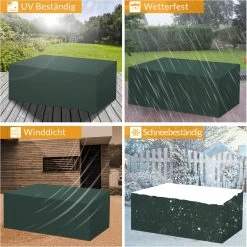 Kingsleeve Tuinmeubelhoes - Beschermhoes - Weerbestendig -308x138x89cm - Groen -Tuinmeubel Winkel 1200x1198