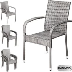 Casaria Polyrattan Tuinstoelen – 4 Stuks Stapelbaar – Grijs 14 Casaria Polyrattan Tuinstoelen – 4 Stuks Stapelbaar – Grijs -Tuinmeubel Winkel 1200x1198 3