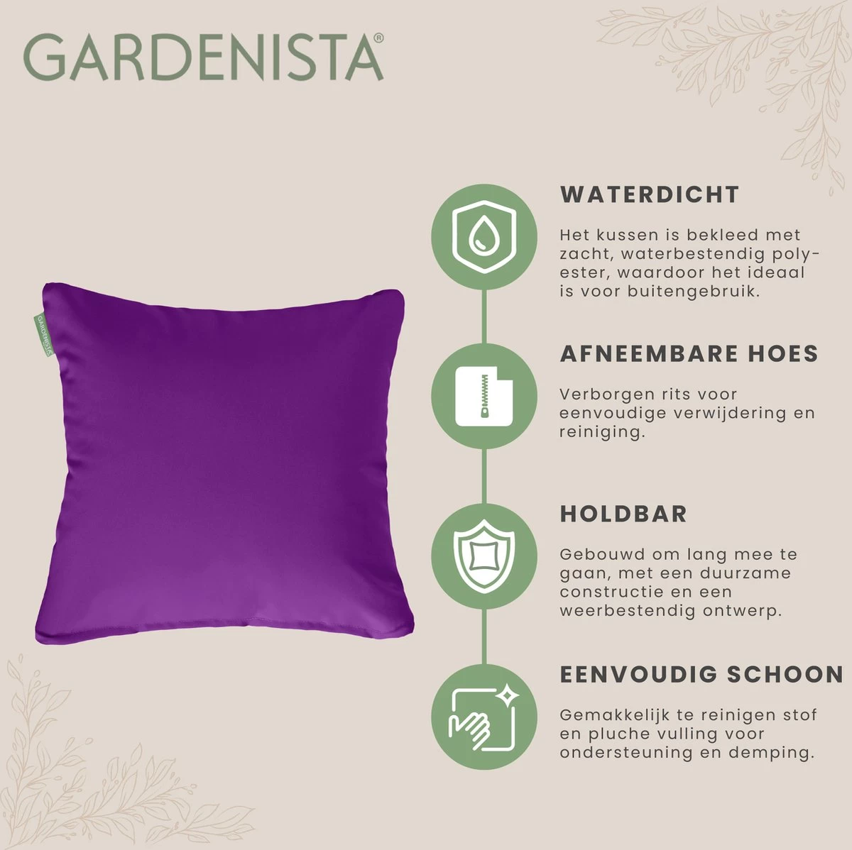 Gardenista Sierkussens - Hollow Fibre Gevuld 45cm Binnenkussen - Tuinkussens Voor Binnen En Buiten - Kussentjes Woonkamer 7 Gardenista Sierkussens - Hollow Fibre Gevuld 45cm Binnenkussen - Tuinkussens Voor Binnen En Buiten - Kussentjes Woonkamer - Afbeelding 7