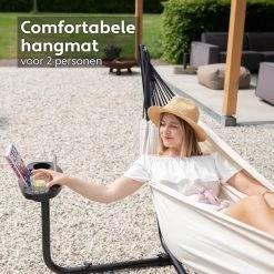 Vita5 Hangmat Met Standaard – 2 Persoons – Incl. Bekerhouder – 205kg Draaggewicht – Beige/Wit 15 Vita5 Hangmat Met Standaard – 2 Persoons – Incl. Bekerhouder – 205kg Draaggewicht – Beige/Wit -Tuinmeubel Winkel 1200x1200 1005
