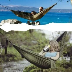 IBright Hangmat XXL - Complete Set – Incl. Karabijnhaken En Riemen - Tot 200 Kg - 270x140cm - Leger Groen -Tuinmeubel Winkel 1200x1200 1026