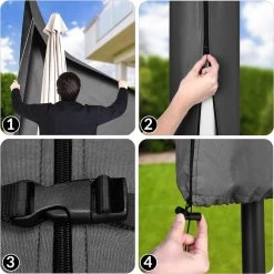 Kingsleeve Parasolhoes Tot Ø 330cm - Weerbestendig Robuust - Grijs -Tuinmeubel Winkel 1200x1200 11