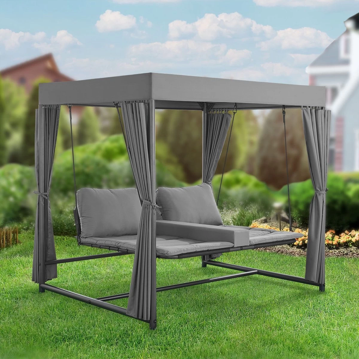 Schommelbank / Ligbank Kassandra - Donkergrijs 6 Schommelbank / Ligbank Kassandra - Donkergrijs - Afbeelding 6