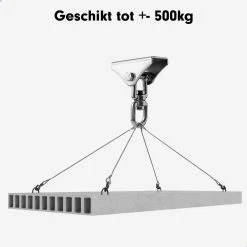 Luxe Ophangsysteem - 180° Schommelen, 360° Roteerbaar - Plafondhaak - Ophanghaak - Hangstoel Buiten - Hangstoel Binnen – Schommelstoel - Schommel - Bokszakken - RVS - Nederlandse Handleiding - -Tuinmeubel Winkel 1200x1200 160