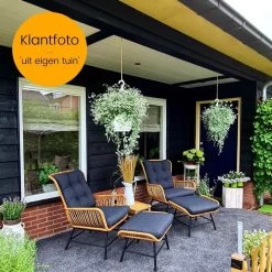 BUITEN Living Dex Wicker Loungestoel Tuin Incl. Wicker Voetenbank | Wicker + Aluminium | Bamboe Antraciet -Tuinmeubel Winkel 1200x1200 171