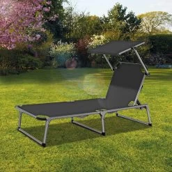 Sens Design Zonnebed - Ligbed Inklapbaar Met Zonneklep - Grijs -Tuinmeubel Winkel 1200x1200 198
