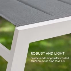 Blumfeldt Renazzo Lounge Ligstoel - Ligbed Voor De Tuin - Aluminium Tuinstoel - 6 Standen - Waterafstotend - Bekleding Van 70 % Pvc En 30 % Polyetheen - Grijs -Tuinmeubel Winkel 1200x1200 206