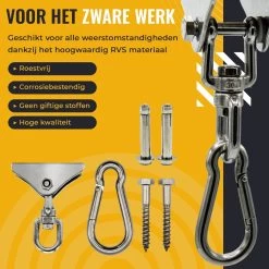 Itstrong® Plafondhaak Ophangsysteem Voor Binnen & Buiten – Ophanghaak Voor Bokszak – Schommel – Schommelstoel – Hangstoel - RVS -Tuinmeubel Winkel 1200x1200 216