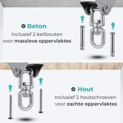 AVINT GOODS RVS Ophangsysteem Plafondhaak Bokszak – Schroefhaak & Ophanghaak Hangstoel – Muurhaak Binnen & Buiten - 550KG -Tuinmeubel Winkel 1200x1200 218