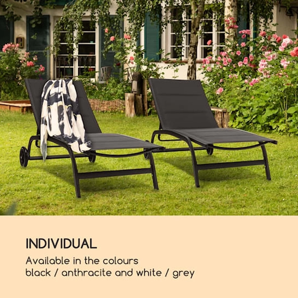 Blumfeldt Limala Tuinstoel - Ligstoel - Relaxstoel - Rugleuning In 6 Standen Verstelbaar - 2 Vielen - Draagkracht: Max. 150 Kg 7 Blumfeldt Limala Tuinstoel - Ligstoel - Relaxstoel - Rugleuning In 6 Standen Verstelbaar - 2 Vielen - Draagkracht: Max. 150 Kg - Afbeelding 7