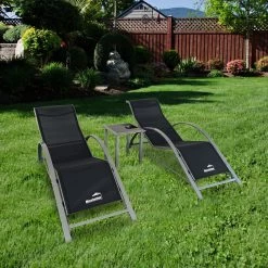 MaxxGarden Ligbed Set - 2 Stuks Zwart - Met Tafel - Sun Loungers - Loungebed -Tuinmeubel Winkel 1200x1200 252