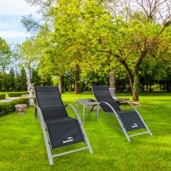 MaxxGarden Ligbed Set - 2 Stuks Zwart - Met Tafel - Sun Loungers - Loungebed -Tuinmeubel Winkel 1200x1200 253