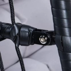 Merkloos Hangstoel Norway - Zwart Wicker & Touw Luxe Egg Hangstoel Met Dikke Antraciete Kussens Met Frame - Inklapbare Basket -Tuinmeubel Winkel 1200x1200 287