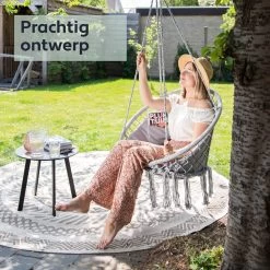 Vita5 Macramé Hangstoel - Voor Binnen En Buiten - Zonder Standaard - Incl. Kussen, Boekenvak En Beschermhoes - Tot 150kg - Grijs 15 Vita5 Macramé Hangstoel - Voor Binnen En Buiten - Zonder Standaard - Incl. Kussen, Boekenvak En Beschermhoes - Tot 150kg - Grijs -Tuinmeubel Winkel 1200x1200 298