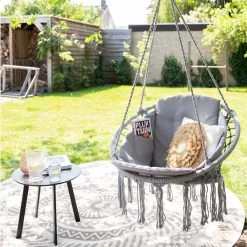 Vita5 Macramé Hangstoel - Voor Binnen En Buiten - Zonder Standaard - Incl. Kussen, Boekenvak En Beschermhoes - Tot 150kg - Grijs 22 Vita5 Macramé Hangstoel - Voor Binnen En Buiten - Zonder Standaard - Incl. Kussen, Boekenvak En Beschermhoes - Tot 150kg - Grijs -Tuinmeubel Winkel 1200x1200 303