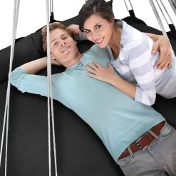 Hangnest Voor Binnen & Buiten. Met Groot En Dik Kussen Voor Volwassenen & Kinderen. Belastbaar Tot 125 Kg. VITA5 (Zwart) -Tuinmeubel Winkel 1200x1200 305