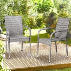 Casaria Polyrattan Tuinstoelen – 4 Stuks Stapelbaar – Grijs 12 Casaria Polyrattan Tuinstoelen – 4 Stuks Stapelbaar – Grijs -Tuinmeubel Winkel 1200x1200 326