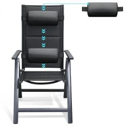 Casaria Tuinstoel Aluminium - 2 Stuks Inklapbaar - Antraciet -Tuinmeubel Winkel 1200x1200 329