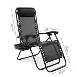 LifeGoods Opvouwbare Tuinstoelen - Verstelbaar Zonnescherm - 2 Stuks - 30°-90° Verstelbaar - Metaal - Zwart -Tuinmeubel Winkel 1200x1200 351